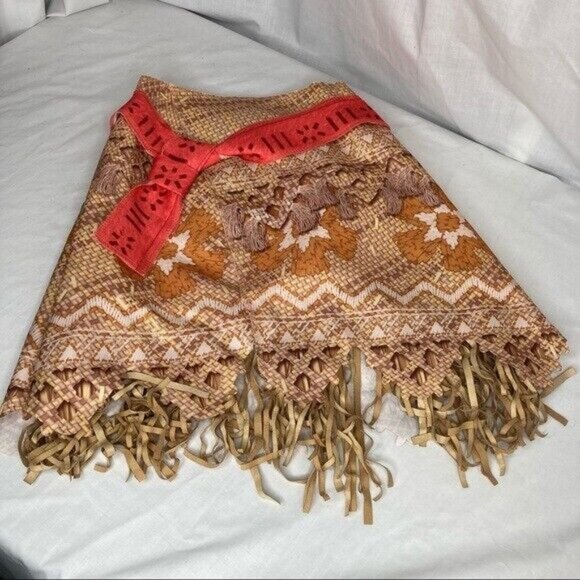 Disney Girls Moana Classic Adventure Halloween Costume 4-6X with NEW Deluxe Wig - Picture 9 of 12